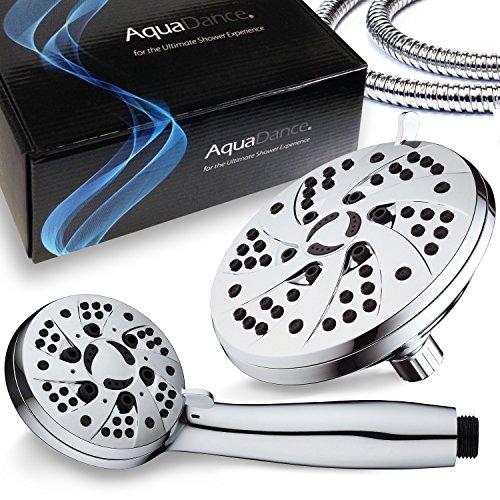 AquaDance AquaDance 6-inch High Pressure 3-way Rainfall Shower Combo - Premium 6-Setting Rain Showerhead and 6-setting Hand Held Shower – Chrome Finish