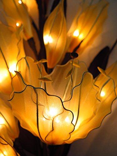 Thai Natural Goods Lily Artificial Flowers Lamps, Vase/floor/table Lamps, Night Light, Wedding Lighting, Home Decor, Gift, Made By Nylon, Paper, Fabric, 20 Light Bulbs, 33 Inch