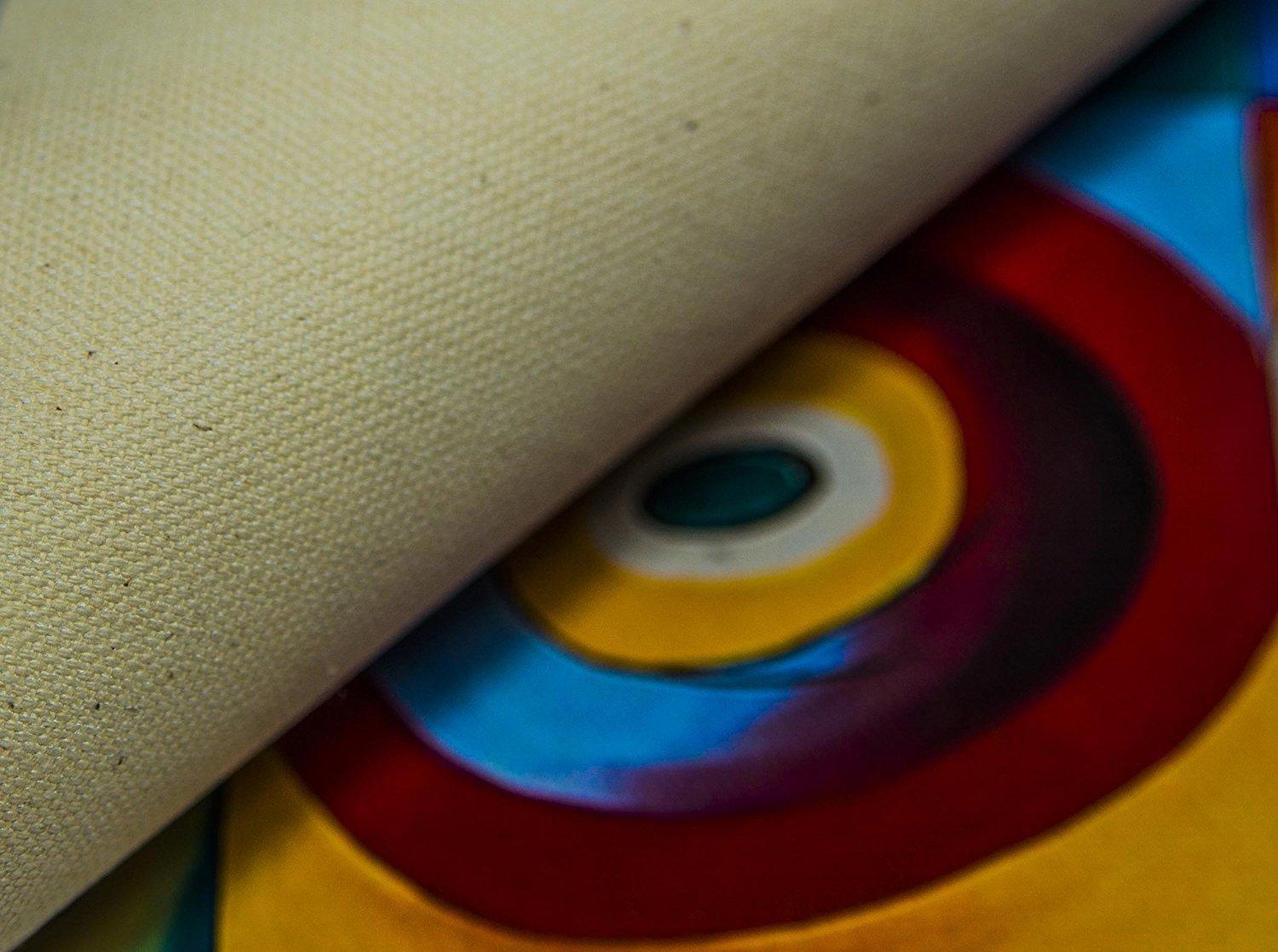 Wee Blue Coo Wee Blue Coo Retro Boho Space Starscape Abstract Mid Century Style Navy Teal Orange Cream Premium Wall Art Canvas Print 18X24 Inch