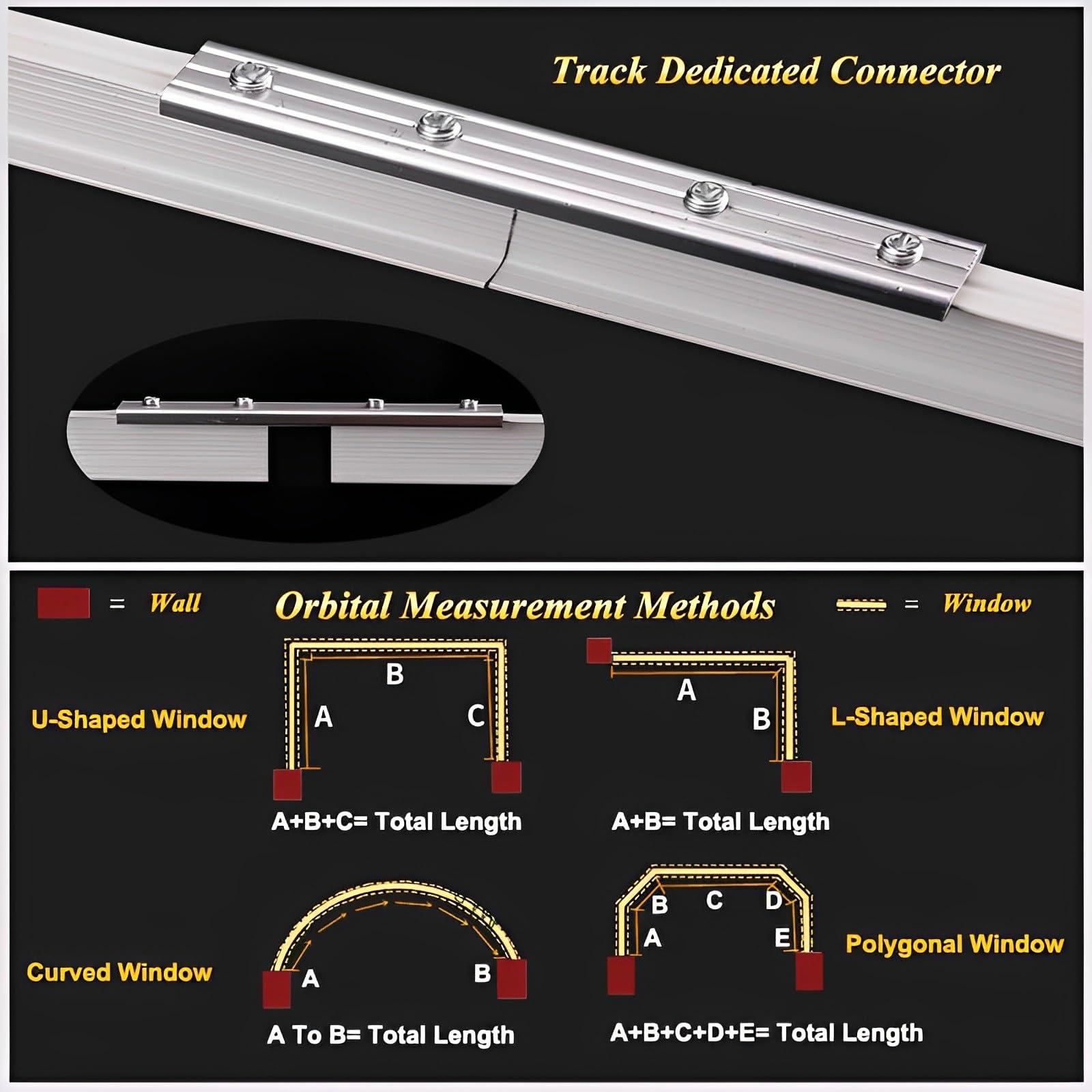 PQPQLI Flexible Bendable Curtain Single Tracks, Ceiling Or Wall Mounting Heavy-duty Curtain Rails, Aluminum Curtain Track, For L Shape U Shape Bay Windows Shower Curtains Room Divider Diy (Color : Gold A,