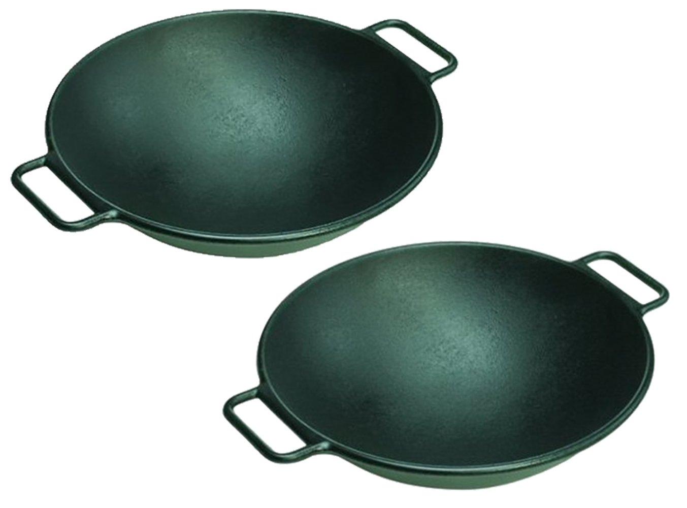 Lodge Lodge Pro-Logic P14W3 Cast Iron Wok, Black, 14-inch(2 Pack)
