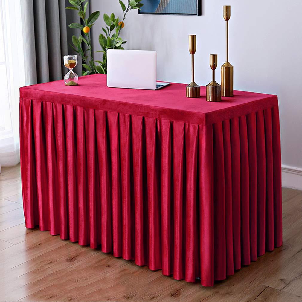 M/P Conference Table Cloth Rectangle Velvet Table Cover Protector Table Skirt Stain Resistant Washable Tablecloths Office Business Meeting Exhibition