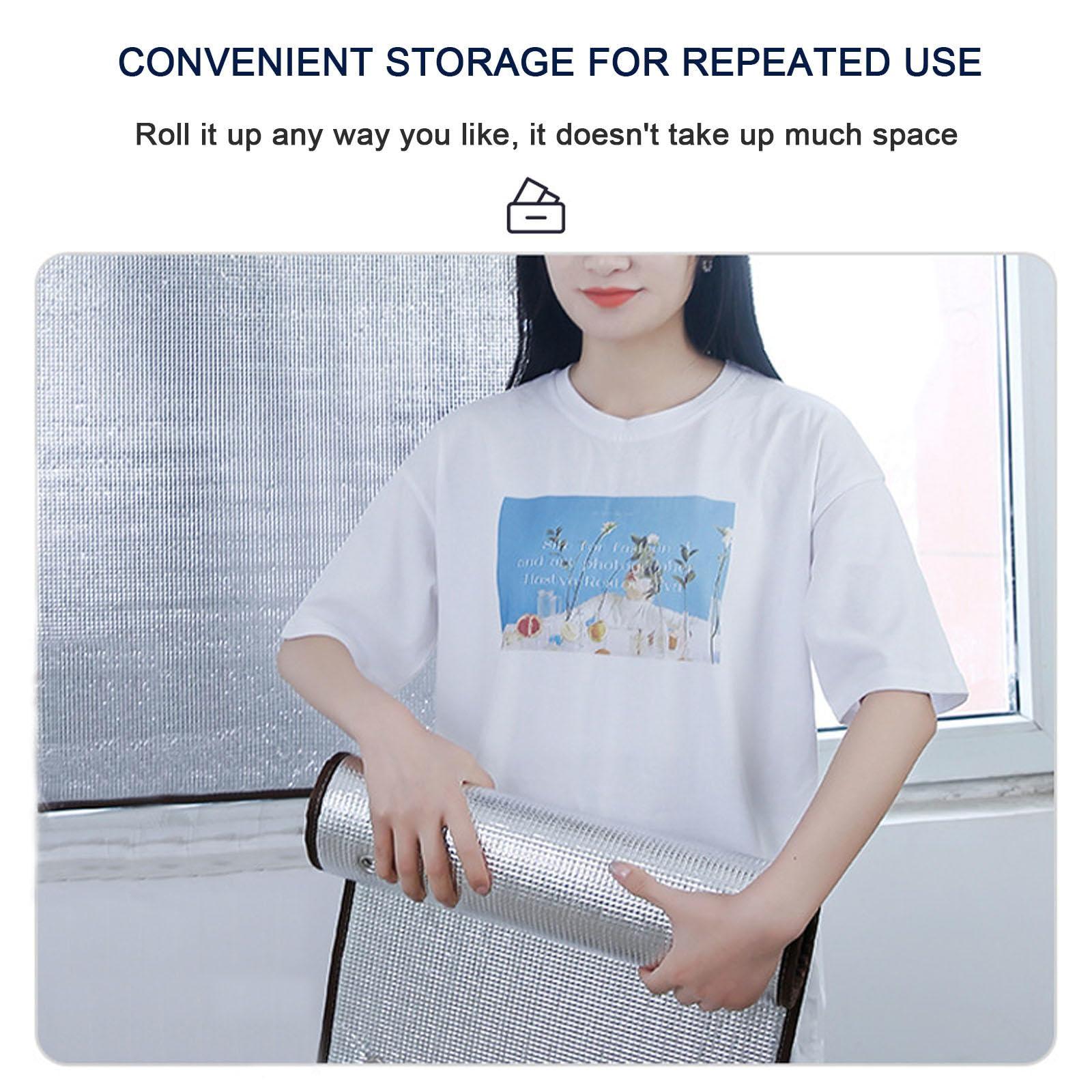 Widppsopt Aluminum Foil Blackout Window Film,8mm Heat Reflective Window Glass Film,Glare Day and Night Window Film,Glass Window Sticker,Privacy Thermal Insulation Shield,WxH-145x220cm/57\'\'x87\'\'