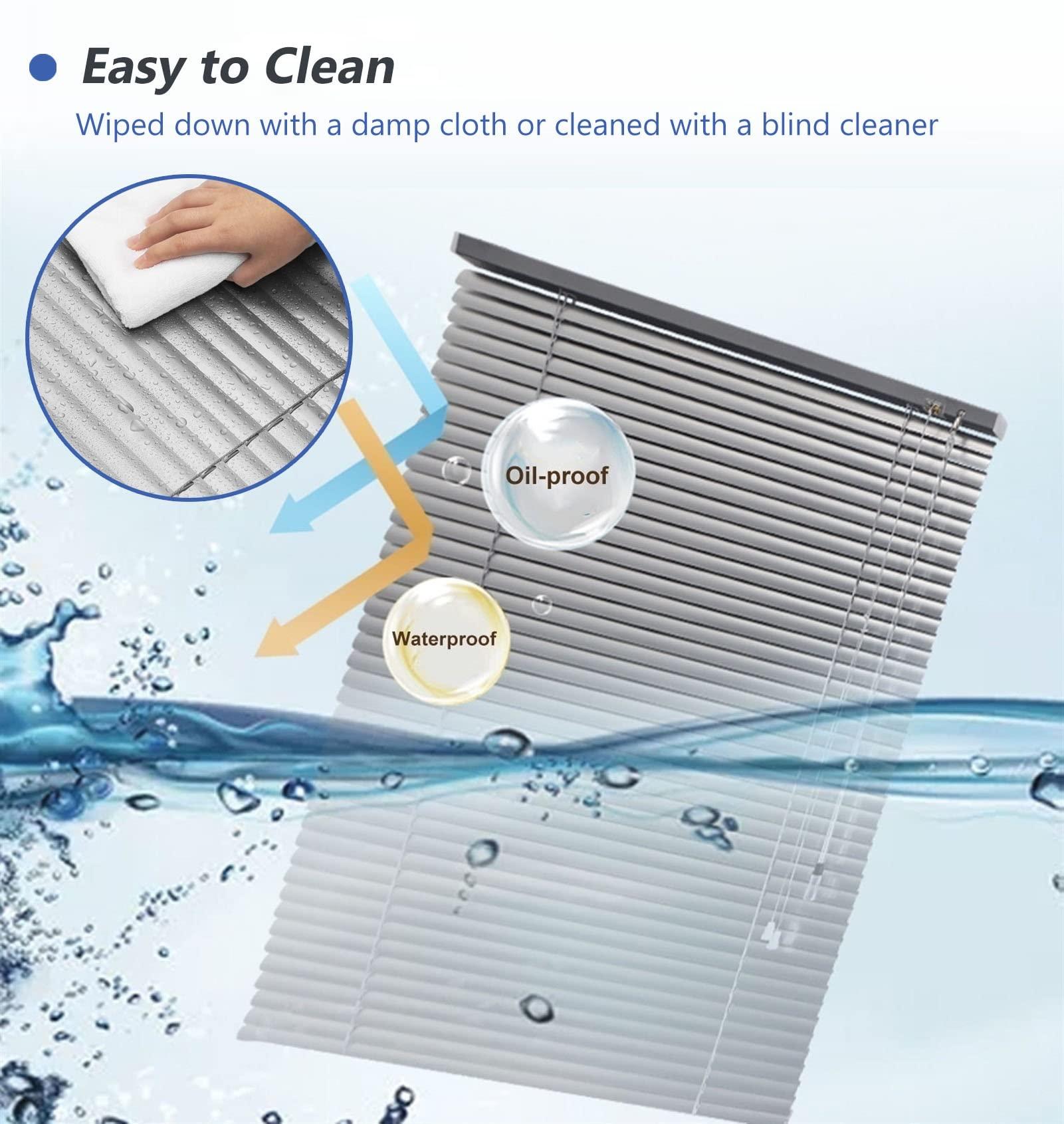 JLXJYS JLXJYS Office Bathroom Aluminum Venetian Blinds - White Waterproof Privacy Screen Sun Shade, 75cm/95cm/115cm/135cm/155cm Wide (Size : 135x220cm(53"x86.6"))