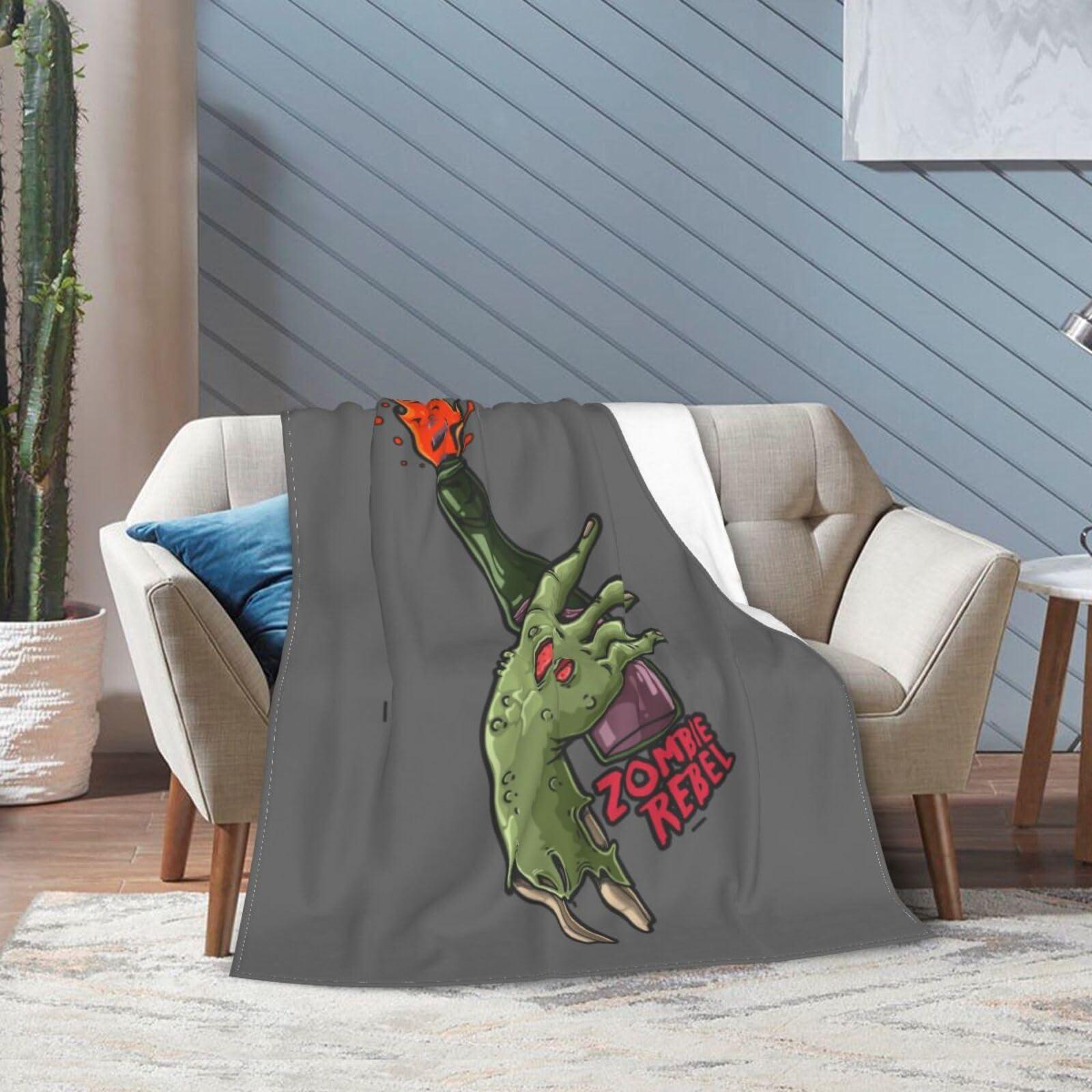 SIYTUAU Zombie Rebel Throw Blanket for Couch 50\"x40\" Cozy Soft Sofa Chair Bed Throw Blankets Flannel Blanket