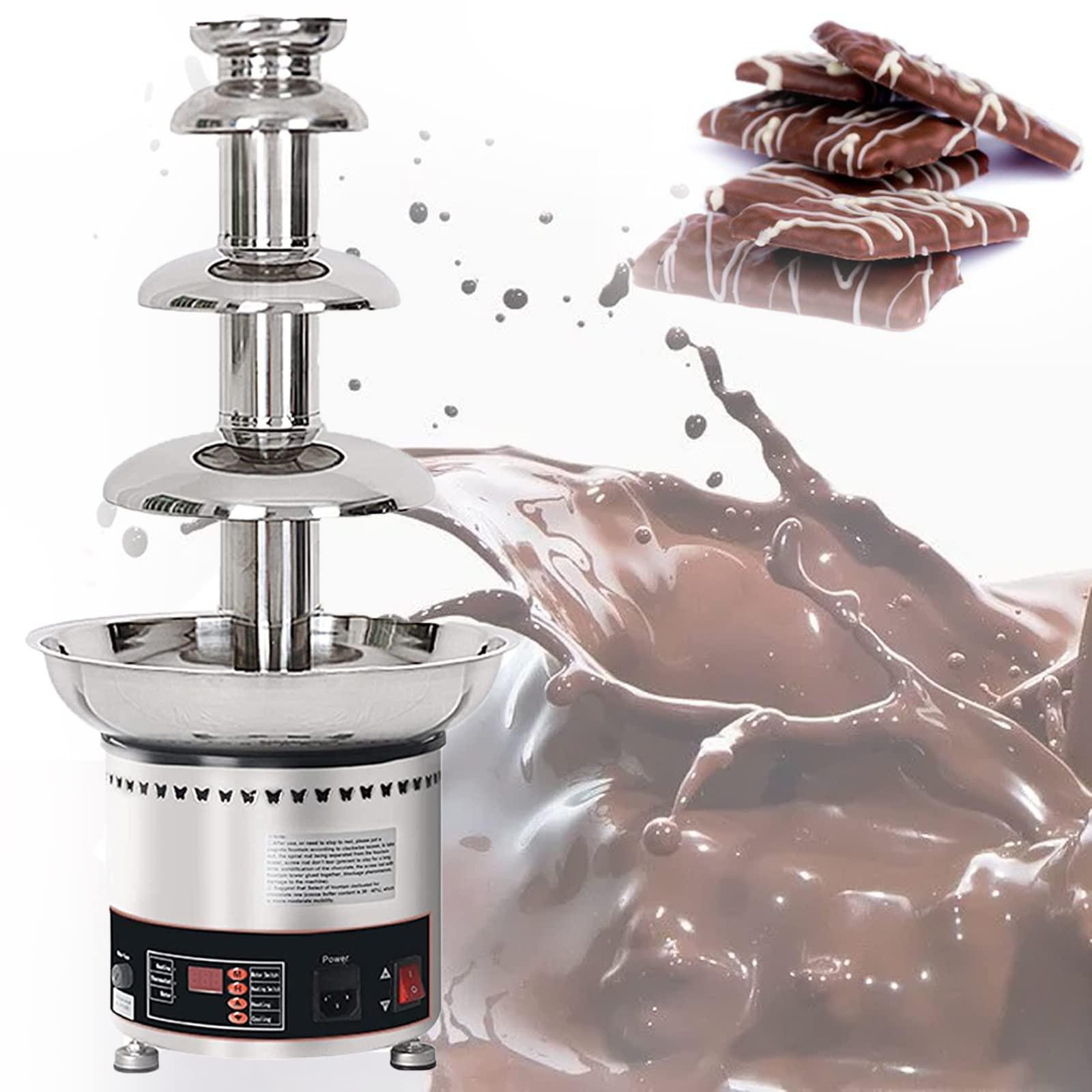 JINGEDD JINGEDD Chocolate Fountain Commercial Chocolate Fountain Chocolate Fountain Machine Stainless Steel Chocolate Fountain Fondue for Cake Shop,Hotel,House,Restaurant,Banquet,4Tier