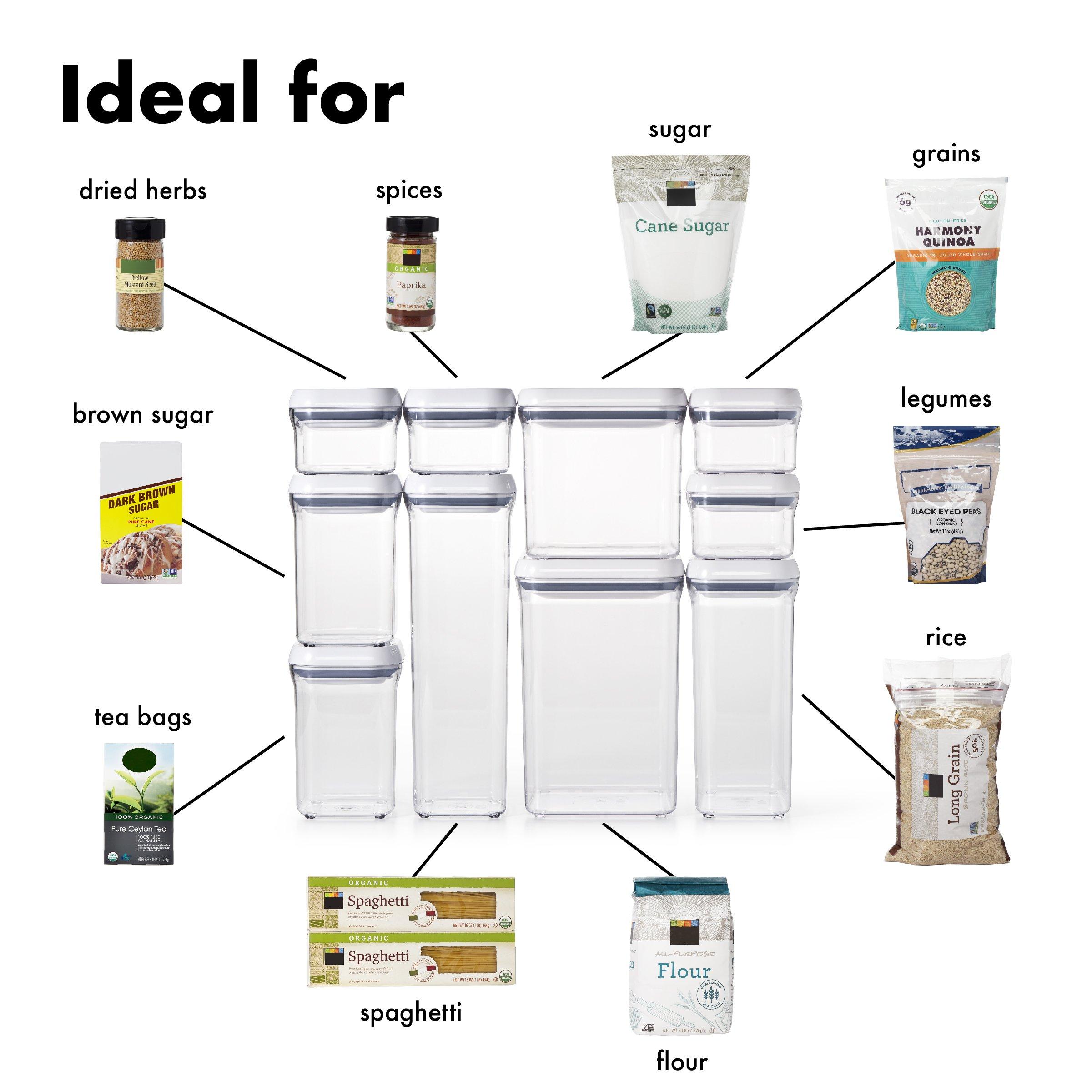 OXO OXO Good Grips 10-Piece Airtight Food Storage POP Container Value Set, Standard Packaging,White,10 Piece