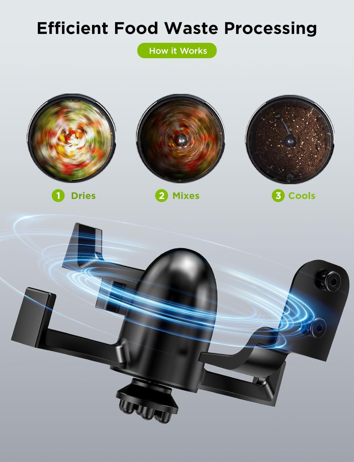 GoveeLife GoveeLife Smart Electric Composter for Kitchen, 3L Compost Bin Indoor Odorless with App & Voice Control, Auto-Cleaning, 3 Modes, Turn Food Waste to Fertilizer for Garden, Food Waste Compost Machine