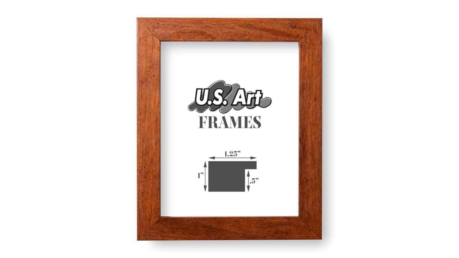 US Art US Art 19x25 Elegant Flat 1.25 inch wide Moulding Red Oak Picture poster wall decor frame wood mdf