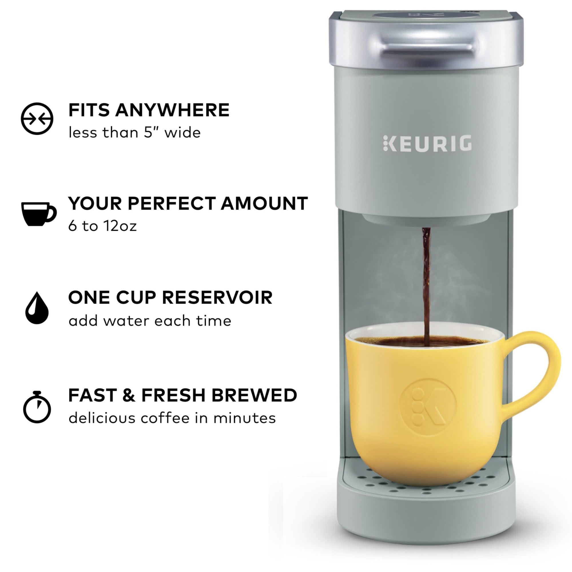 Keurig Keurig K-Mini Single Serve K-Cup Pod Coffee Maker, 6 to 12oz Brew size, with Cord Storage, Perfect for Small Spaces, Studio Gray