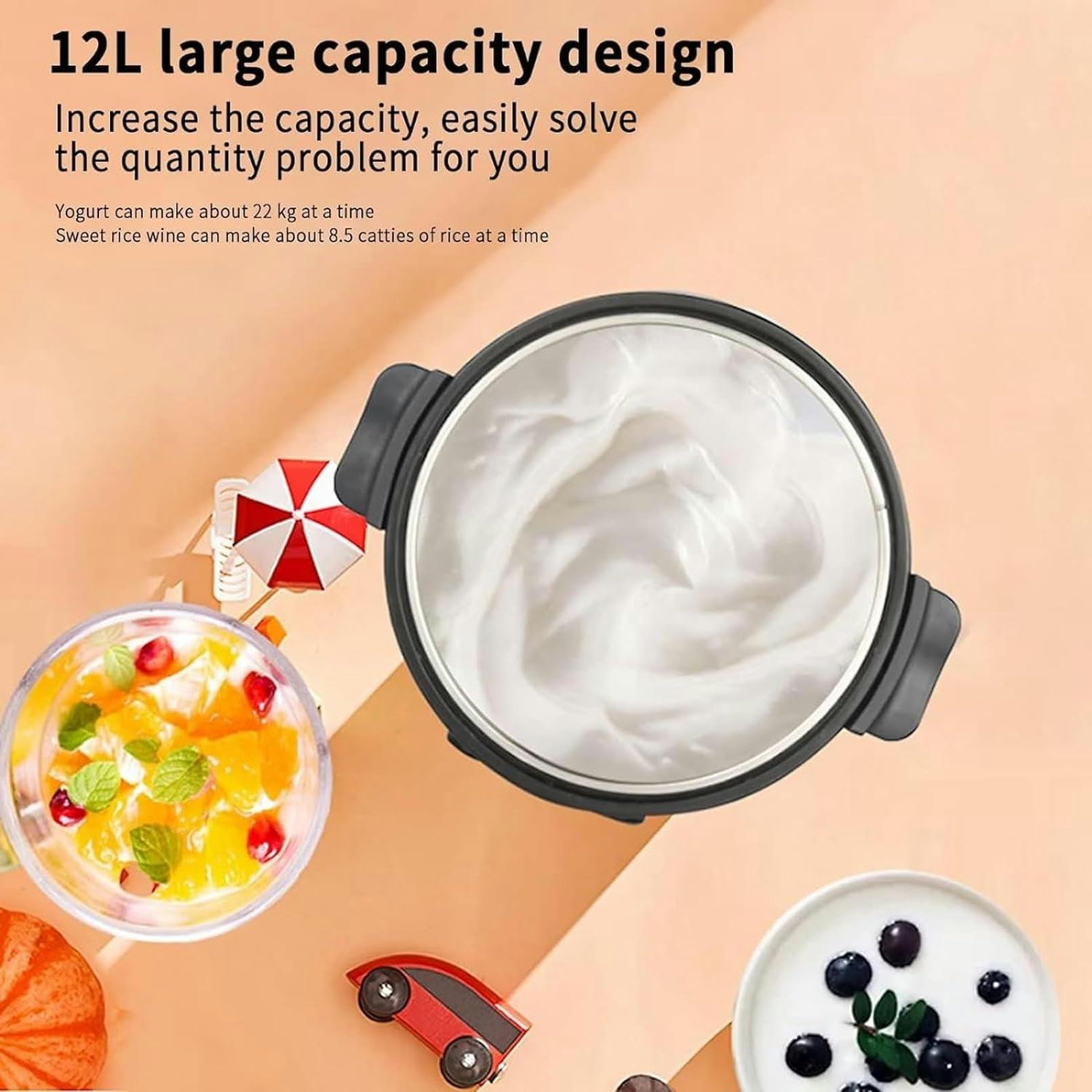 MOUNW MOUNW Commercial Fermentation Machine Yogurt Fermenter, 12L Electric Automatic Intelligent Control Fermentation Machine for Garlic, Yogurt, Pickle, Sweet Rice Wine, Dough, Vinegar and Enzyme