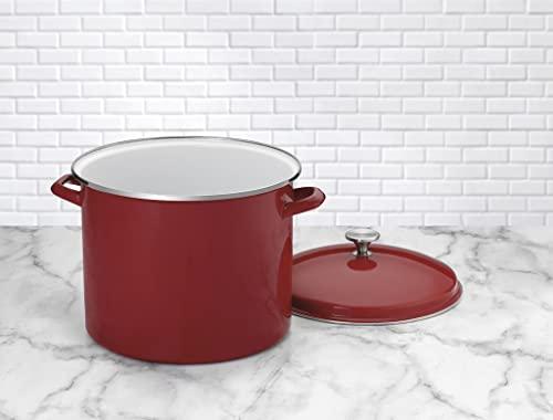 Cuisinart Cuisinart Enamel Stockpot with Cover, 16-Quart, Red