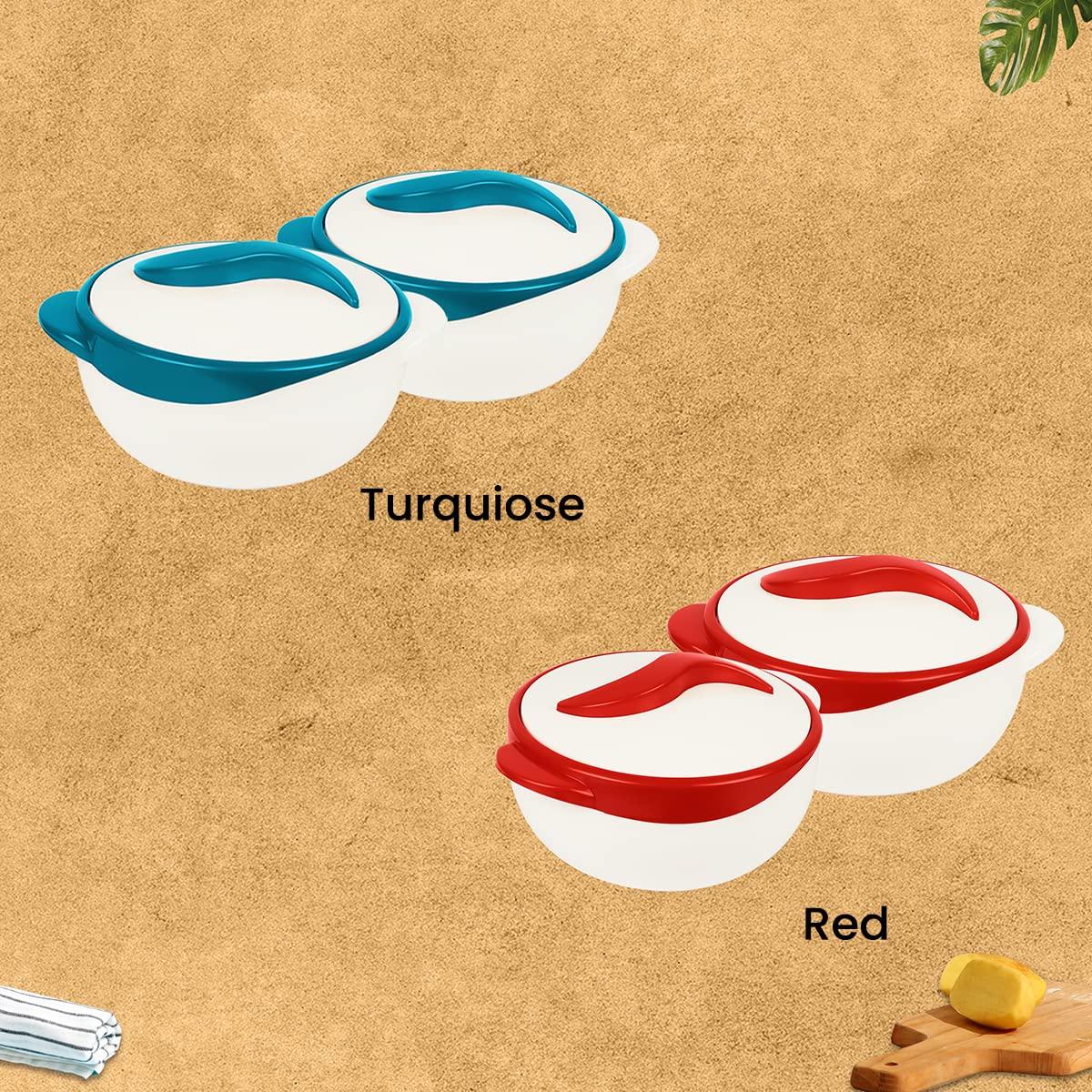 Pinnacle Thermoware Pinnacle Insulated Casserole Dish with Lid 1.5 qt. Hot Pot Food Warmer/Cooler Great Thermal Soup/Salad Serving Bowl- Stainless Steel Hot Food ContainerBest Gift Set for Moms Holidays Red/white