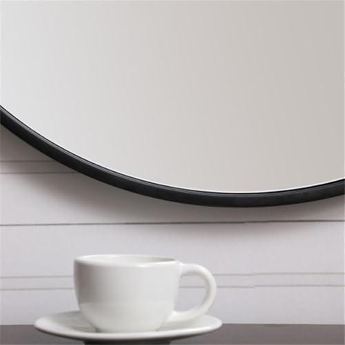 Elegant Decor Elegant Decor Rowan Home Office Decorative Round Framed Hanging Wall Mirror, 21" L x 21" H - Black