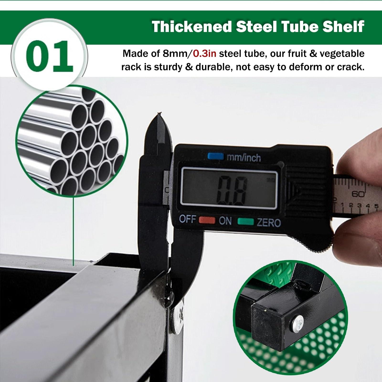 ZJKXJH 4 5 Tier Commercial Supermarket Fruit Rack Vegetable Shelf, Large Capacity Snack Storage Basket for Pantry/ Retail Store/ Market, Kitchen Potato Onion Produce Organizer(Green,4tier-47x14x47in/120x35x1