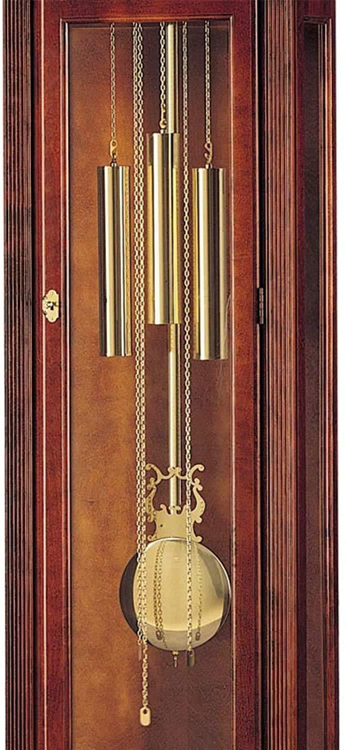 Howard Miller Howard Miller Chateau Floor Clock, Lockable Glass Door Wood Finish Adjustable Home Decor, Stationary Blue Moon Phase Chime Silence Option for Dining Area or Office Swan-Neck Pediment