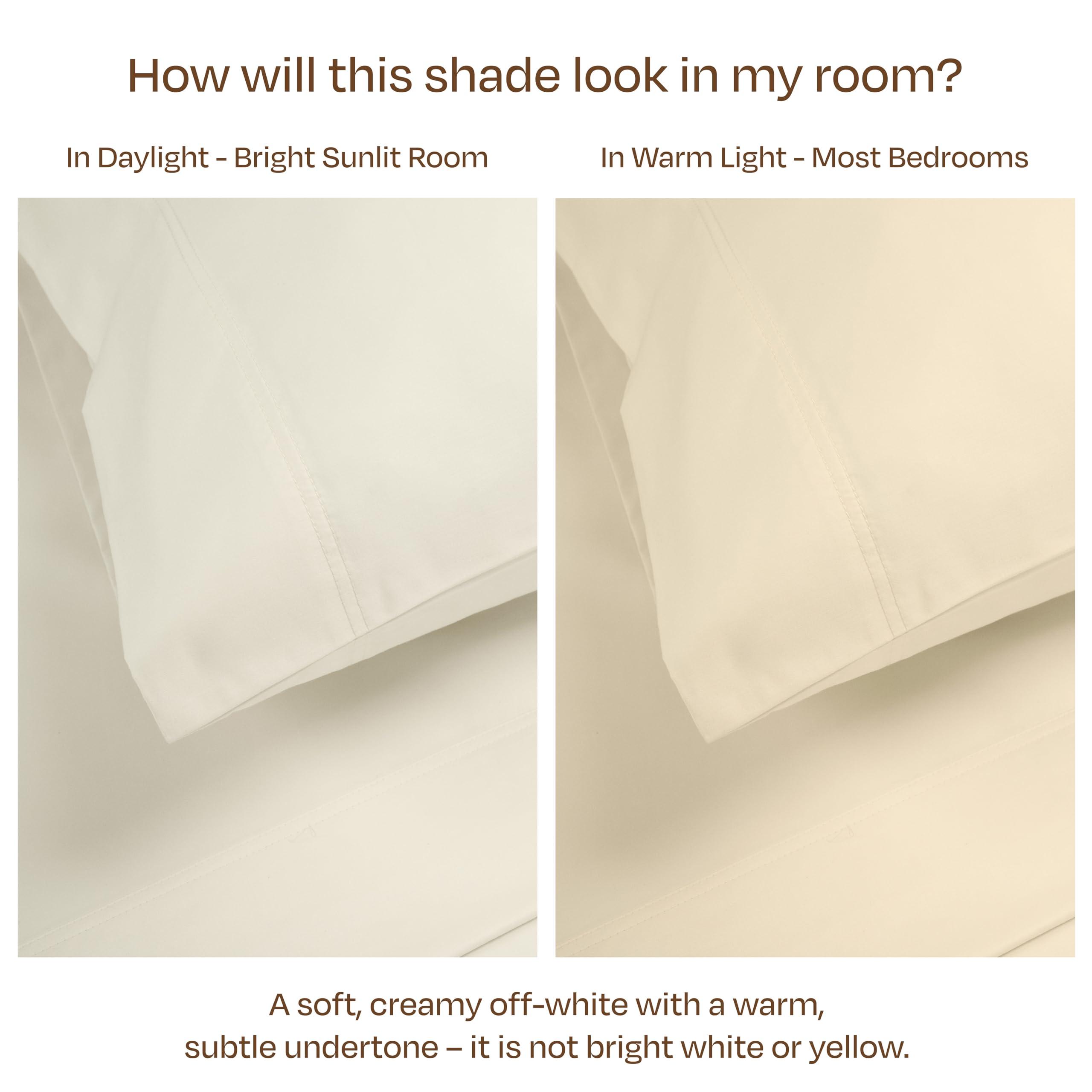 California Design Den California Design Den Luxury Split King Sheets Sets for Adjustable Bed -Buttery Soft 800 Thread Count 100% Cotton Set -Beats Fake Egyptian Claims,Bedding Set with Durable Twin XL Fitted Sheets (Ivory)