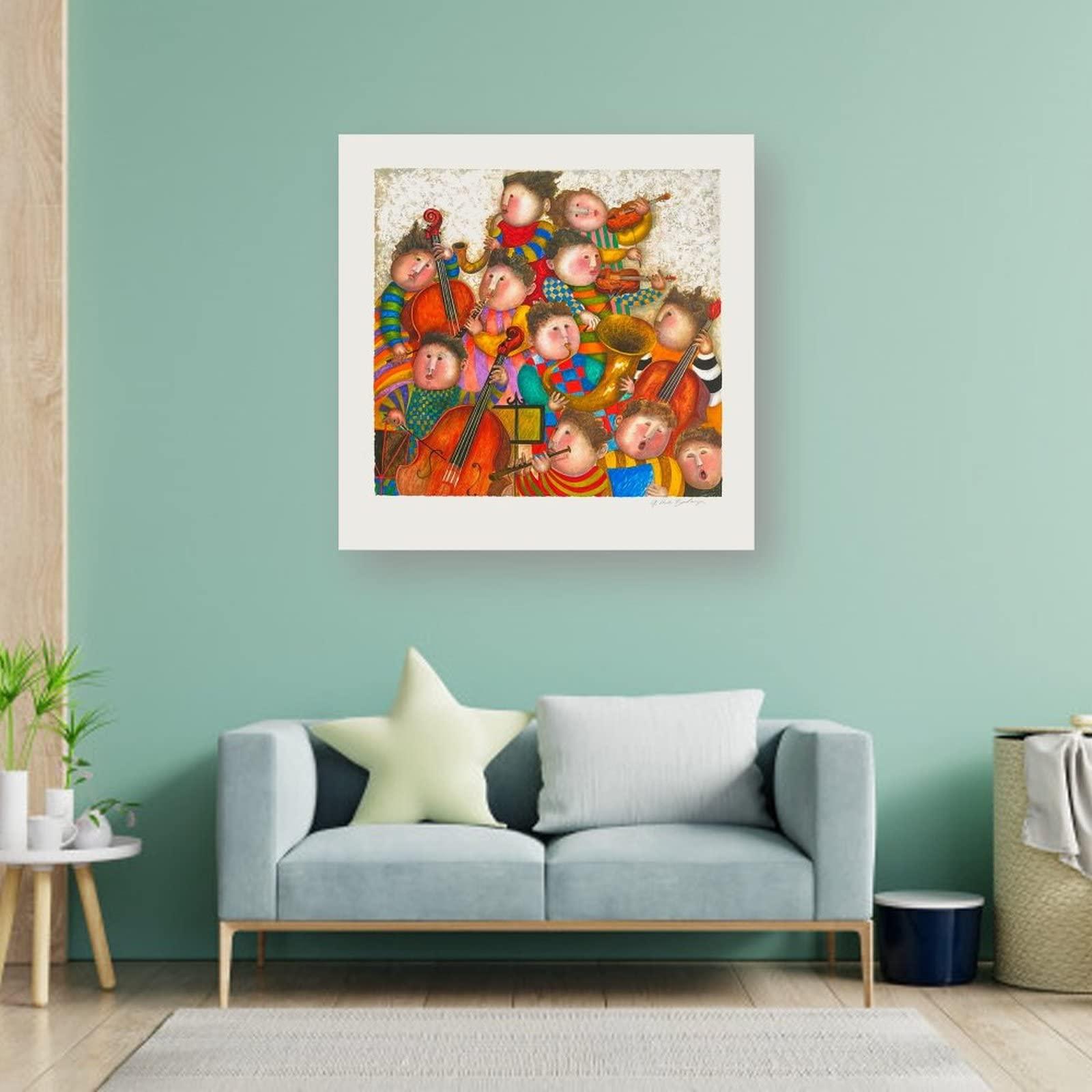 QINGYUAN QINGYUAN Graciela Rodo Boulanger Poster ORCHESTRA Children's Style Picture Print Wall Art Poster Painting Canvas Posters Artworks Gift Idea Room Aesthetic 28x28inch(70x70cm)