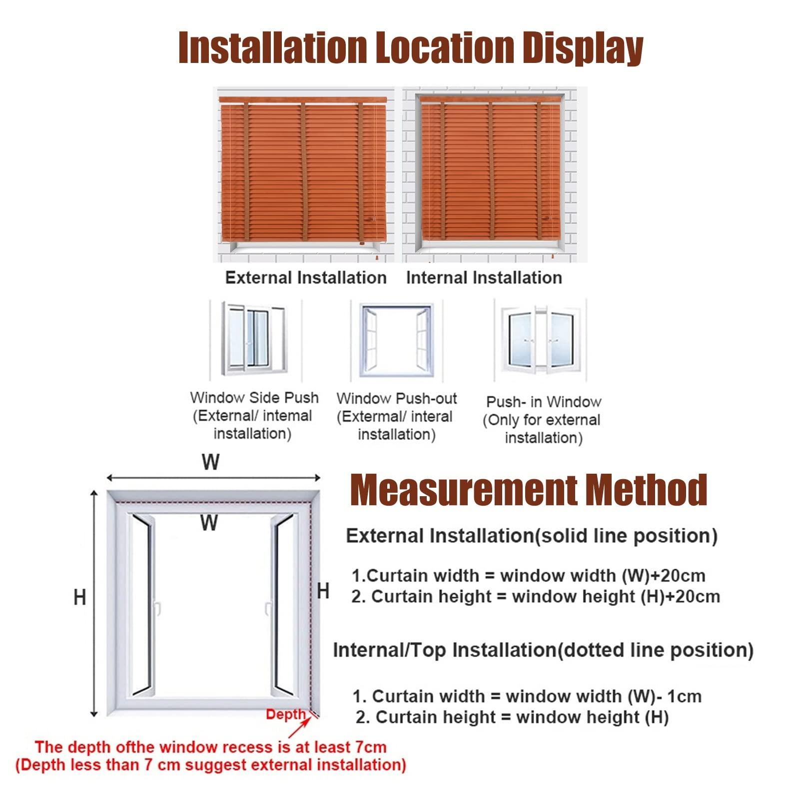 HWF Wooden Venetian Blinds with Tapes, 50mm Slats, 60cm/ 80cm/ 100cm/ 120cm/140cm Wide Window Horizontal Blinds for Bedroom/Kitchen/Office, Black Walnut (Size : 120x120cm(47.2"x47.2"))