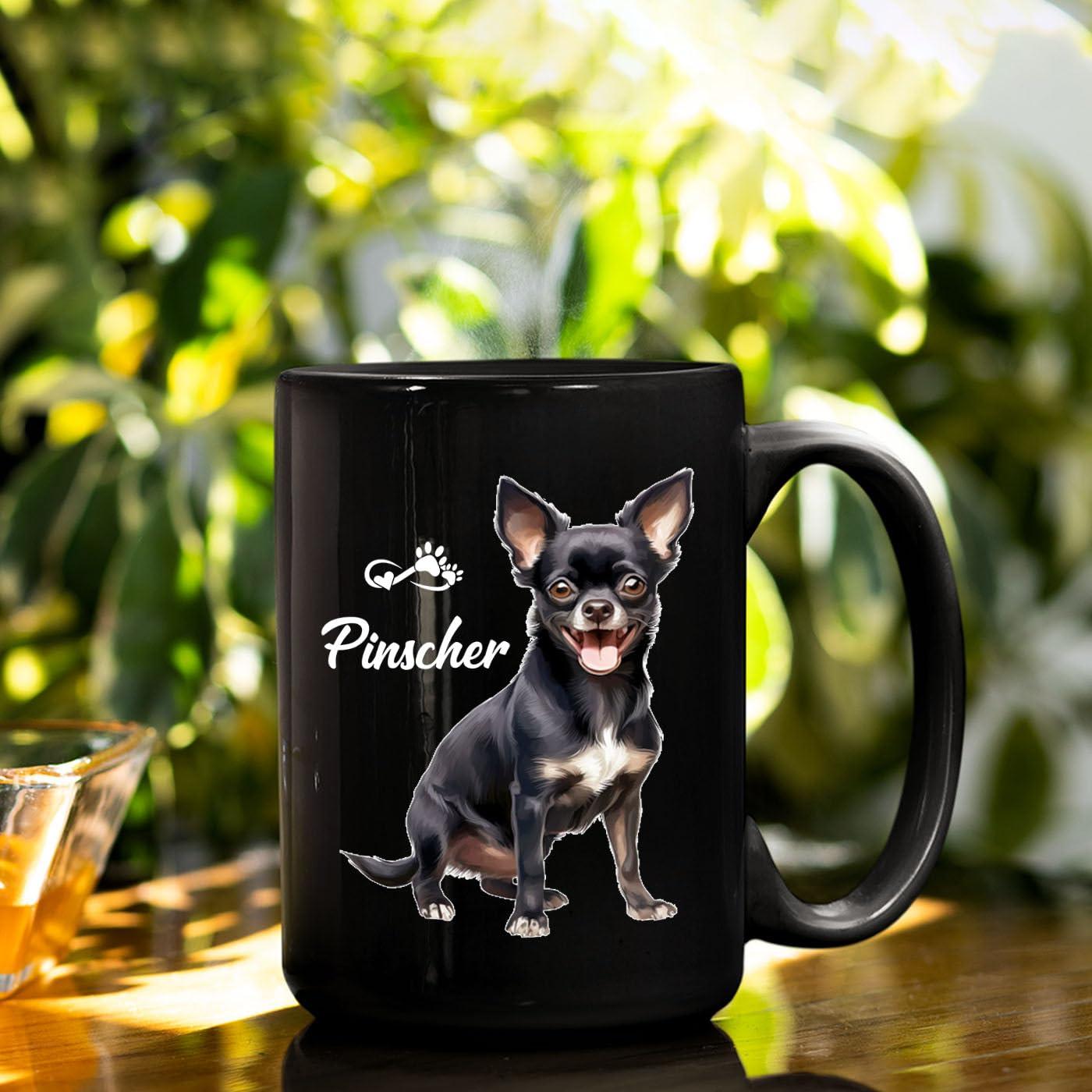 Elido Store Personalized Chihuahua Black Coffee Mug Cup With Name, Customized Chihuahua Ceramic Mug 11 Oz 15 Oz, Chihuahua Dog Lover Coffee Cup Gift For Dog Dad Dog Mom, Chihuahua Pet Travel Mug, Chihuahua Mugs