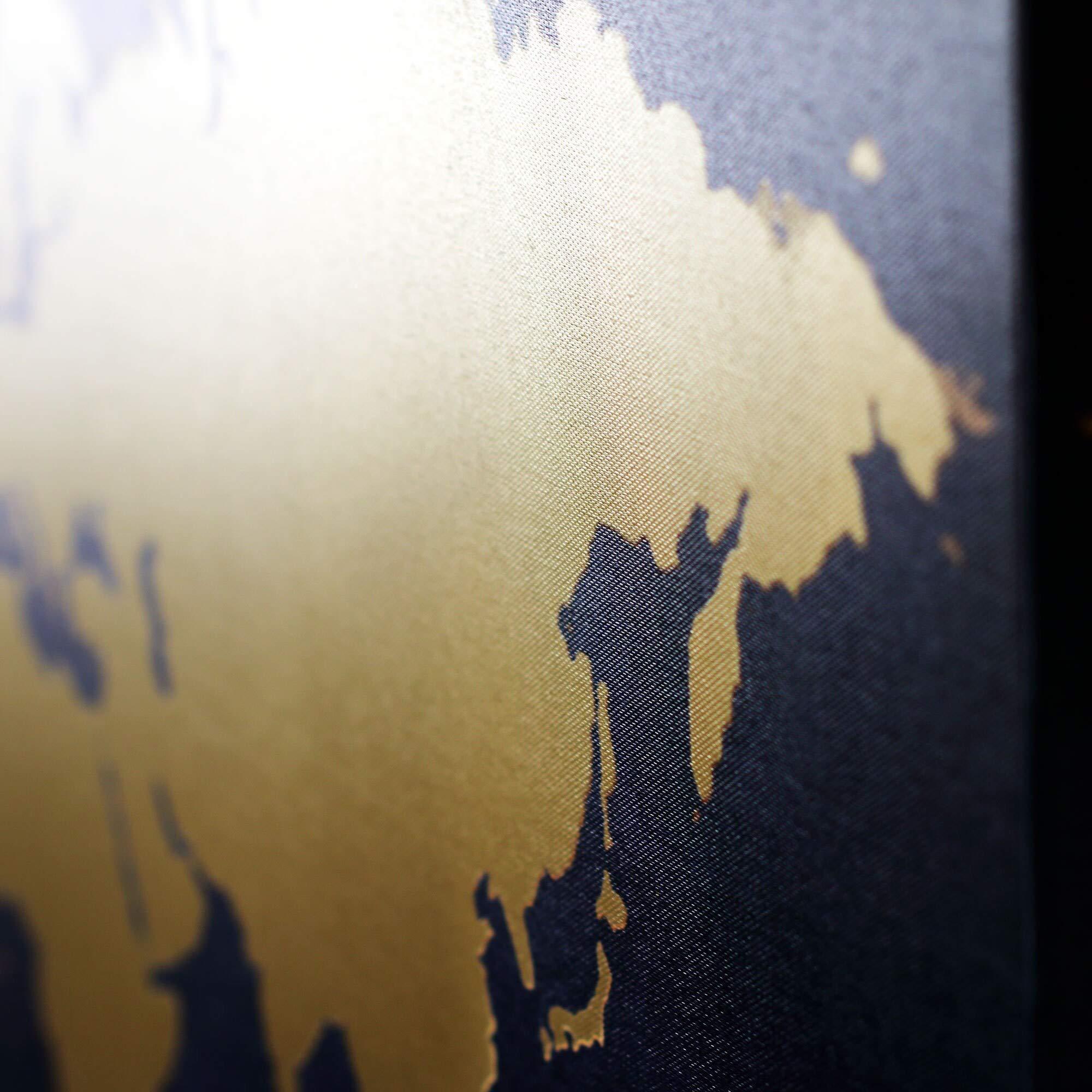 Renditions Gallery Renditions Gallery Golden Blue Map Gallery Wrapped Canvas Wall Art, 36x48,