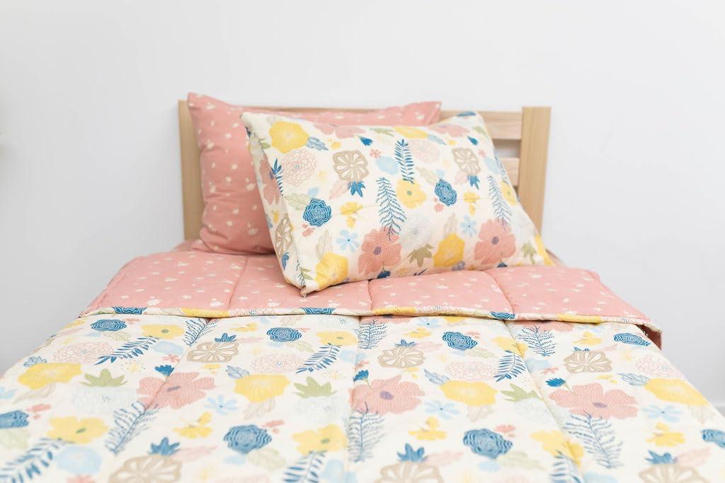 Beddy's Beddy's Flower Blossoms Girls Durable Zipper Bedding for Kids, Bed in a Bag, Floral Sheets and Comforter, Easy to Make and Wash, Includes Pillowcase and Pillow Sham, Super Soft All Season