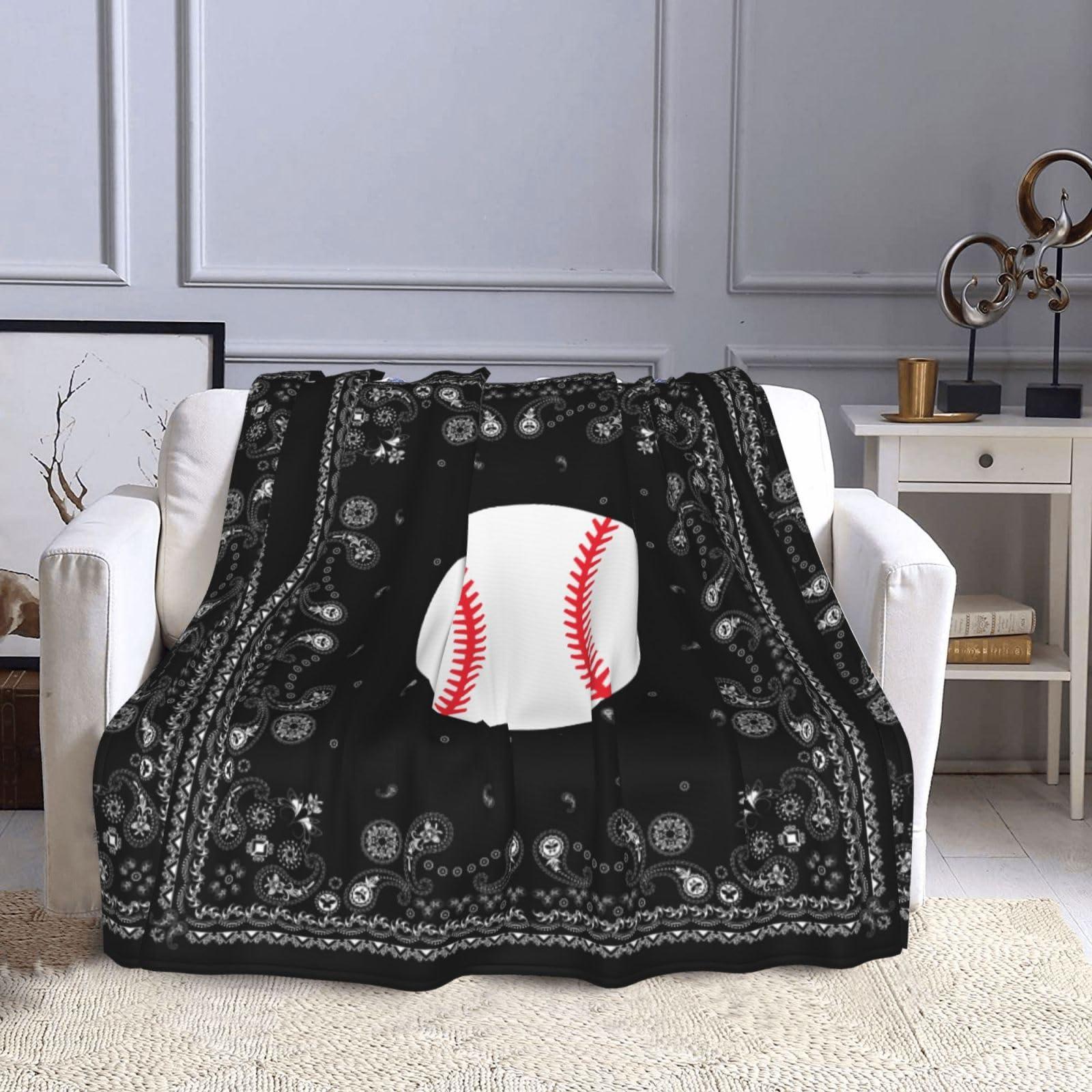 Vagilo Art Baseball Pattern Throw Blanket for Couch Sofa Or Bed Throw Size, Soft Fuzzy Plush Lightweight Blanket