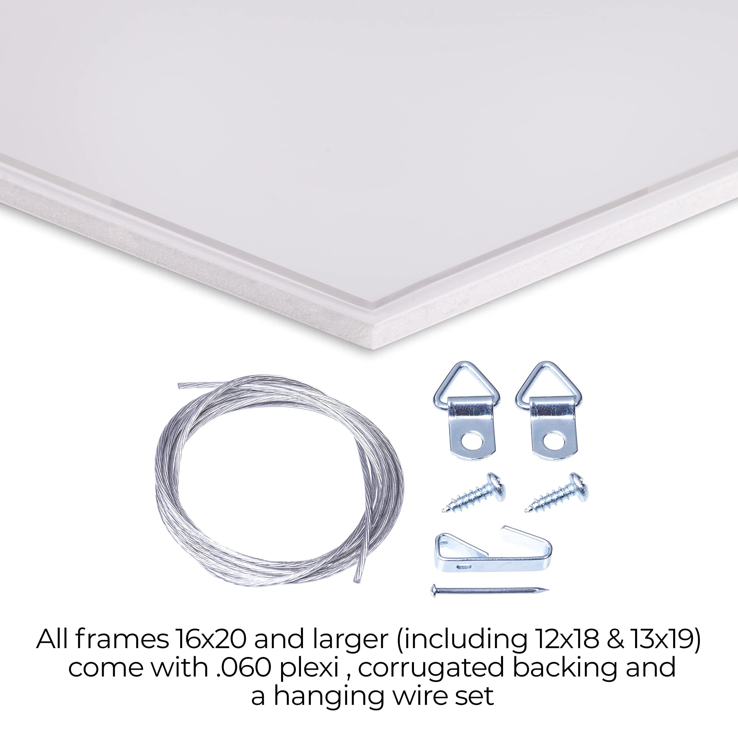 ArtToFrames ArtToFrames 22x28 Inch White Picture Frame, This 1.75 Inch Custom Wood Poster Frame is Clear Stain - Comes with Foam Backing 3/16 inch and Regular Acrylic (FBPL82223-102-22x28)