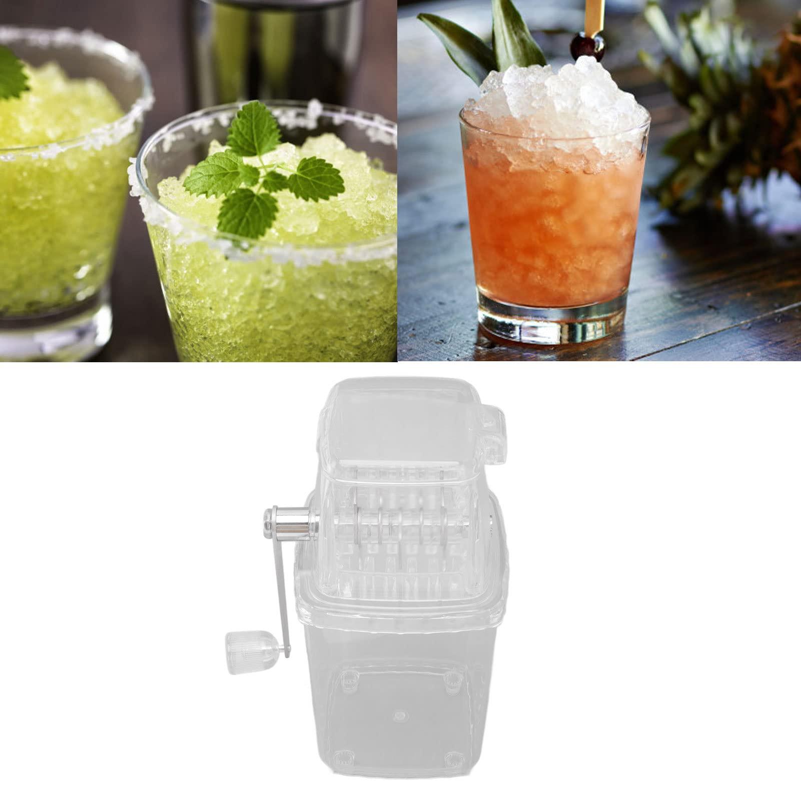 flexman FLEXMAN Manual Ice Crusher, Portable Shaver Hand Crank Speed Shaved Ice Snow Cone Machine for Snow Cones, Slush, Margaritas, Fun Drinks (Transparent)
