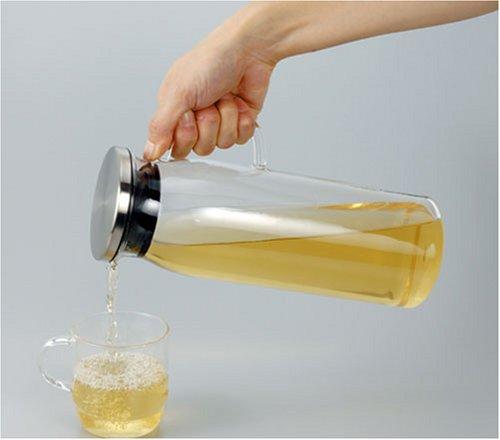 Iwaki iwaki KT293-SV Heat-resistant Glass Pitcher, Cold Water Bottle, 20.3 fl oz (600 ml), Jug 600, Stainless Steel Lid, Barley Tea Pot, Clear