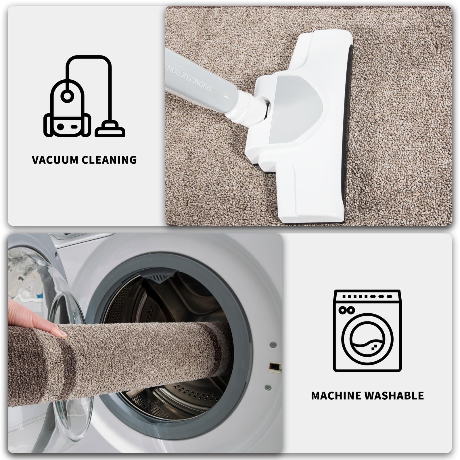 PURRUGS PURRUGS Dirt Trapper Door Mat 20" x 32", Non-Slip/Skid Machine Washable Entryway Rug, Shoes Scraper, Area Rug, Super Absorbent Welcome Mat for Muddy Wet Shoes and Paws, Beige & Grayish Brown