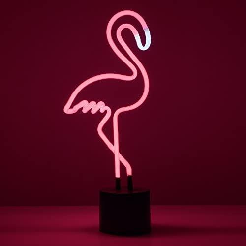 Amped & Co Amped & Co - Flamingo Neon Desk Light, 17\" x 6.7\" - Flamingo Party Decorations, Pink Neon Signs Decorations - Flamingo lamp, Pink LED sign, Flamingo light