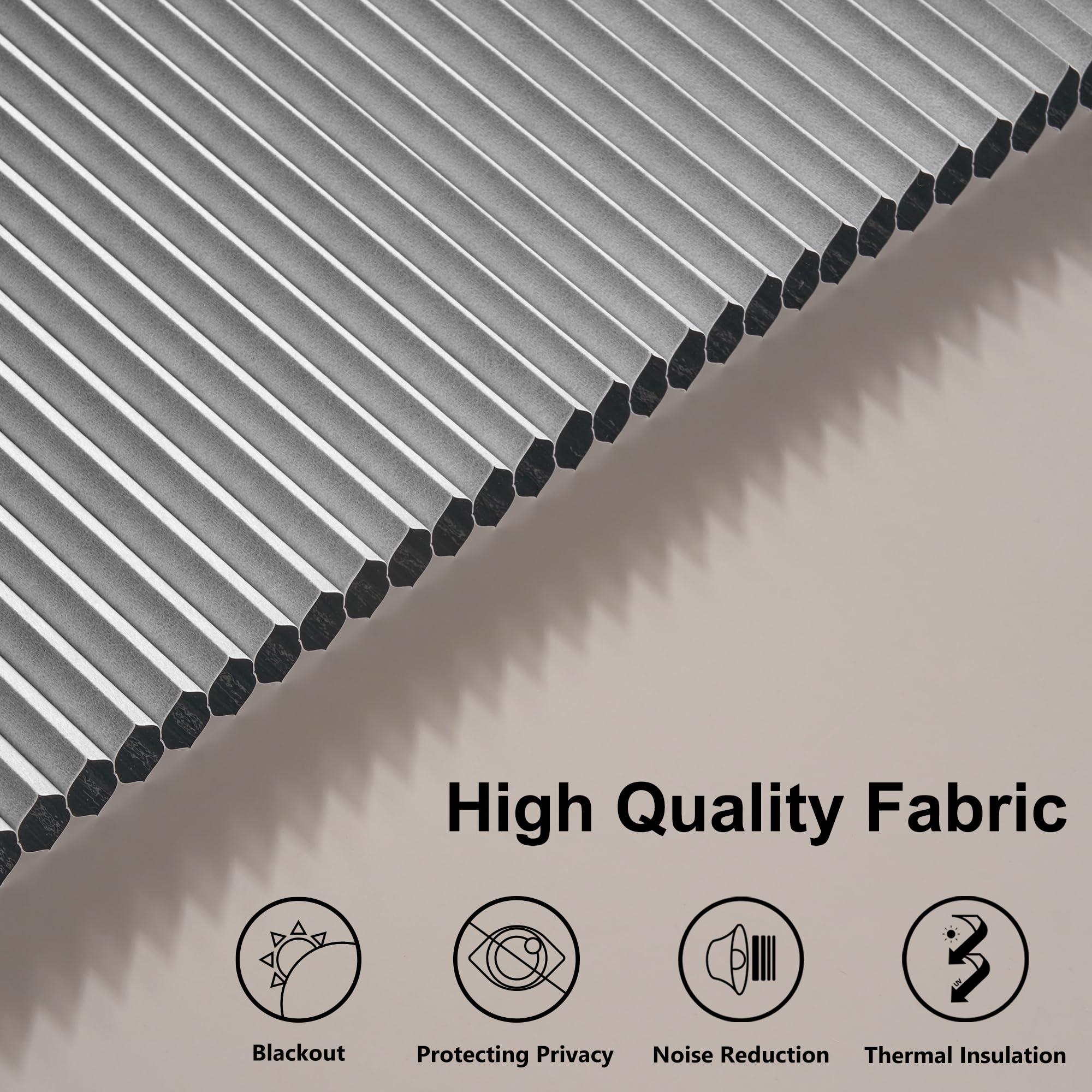 HOTSOON HOTSOON Blackout Cellular Shades Cordless Room Darkening Cellular Blinds Pull Down Sun Blocking Honeycomb Blinds Black Out Honeycomb Window Shades for Home Bedroom Living Room White,19" W x 39" H