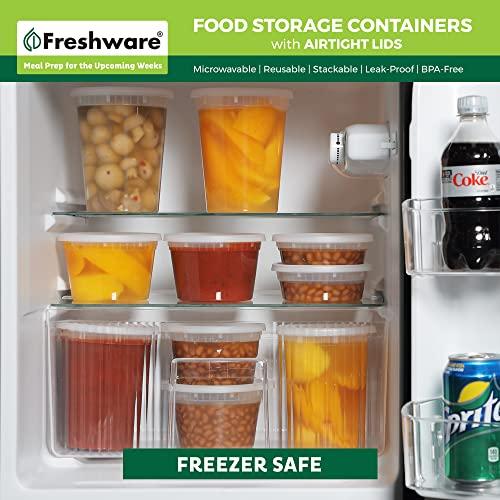 Freshware Freshware Food Storage Containers [24 Set] 32 oz Plastic Deli Containers with Lids, Slime, Soup, Meal Prep Containers | BPA Free | Stackable | Leakproof | Microwave/Dishwasher/Freezer Safe