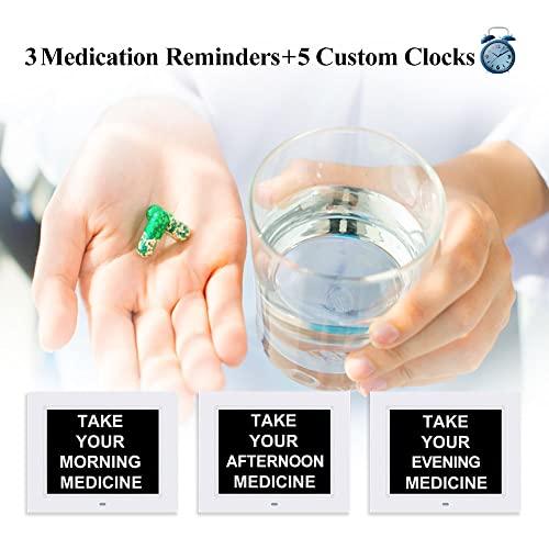 Levick Levick 9 Inch Digital Day Calendar Clocks Clear Display Extra Large Day Date Time Dementia Clock for Senior Elderly impaired Vision Memory Loss Alzheimers with Medication Reminders Alarms (White)