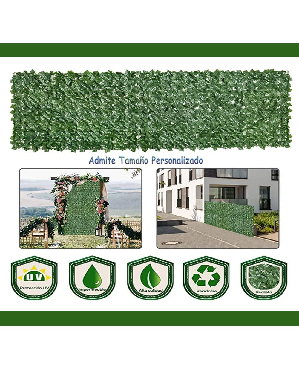 Wauvkeee Artificial Hedge Fence Screen Privacy Screen Artificial Panels Artificial plant wall,Party Carnival Artificial Plant Wall Hedge Wall Panels Vine Privacy Screen Expandable Faux Privacy Fence W813(Size: