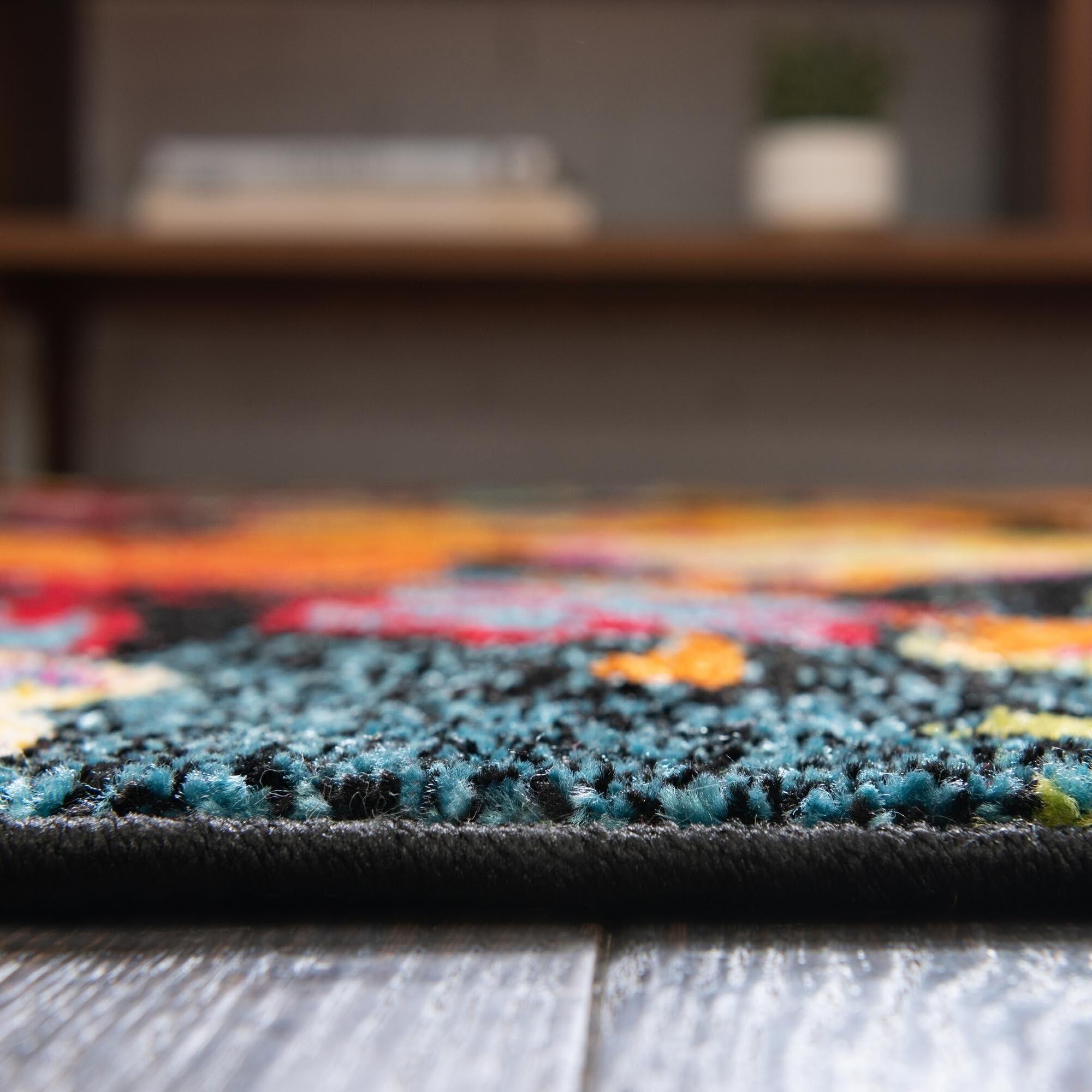 Overstock Overstock Country & Floral Noach Collection Area Rug 8'x10' - Black