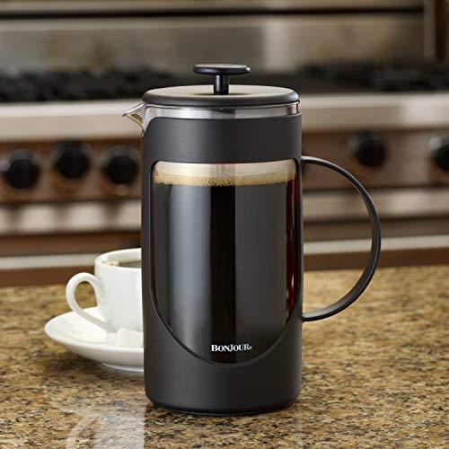 BonJour BonJour Ami-Matin Unbreakable French Press Coffee Maker, for Traveling, Camping, Everyday Use, 8-Cup/33.8 Ounce, Black