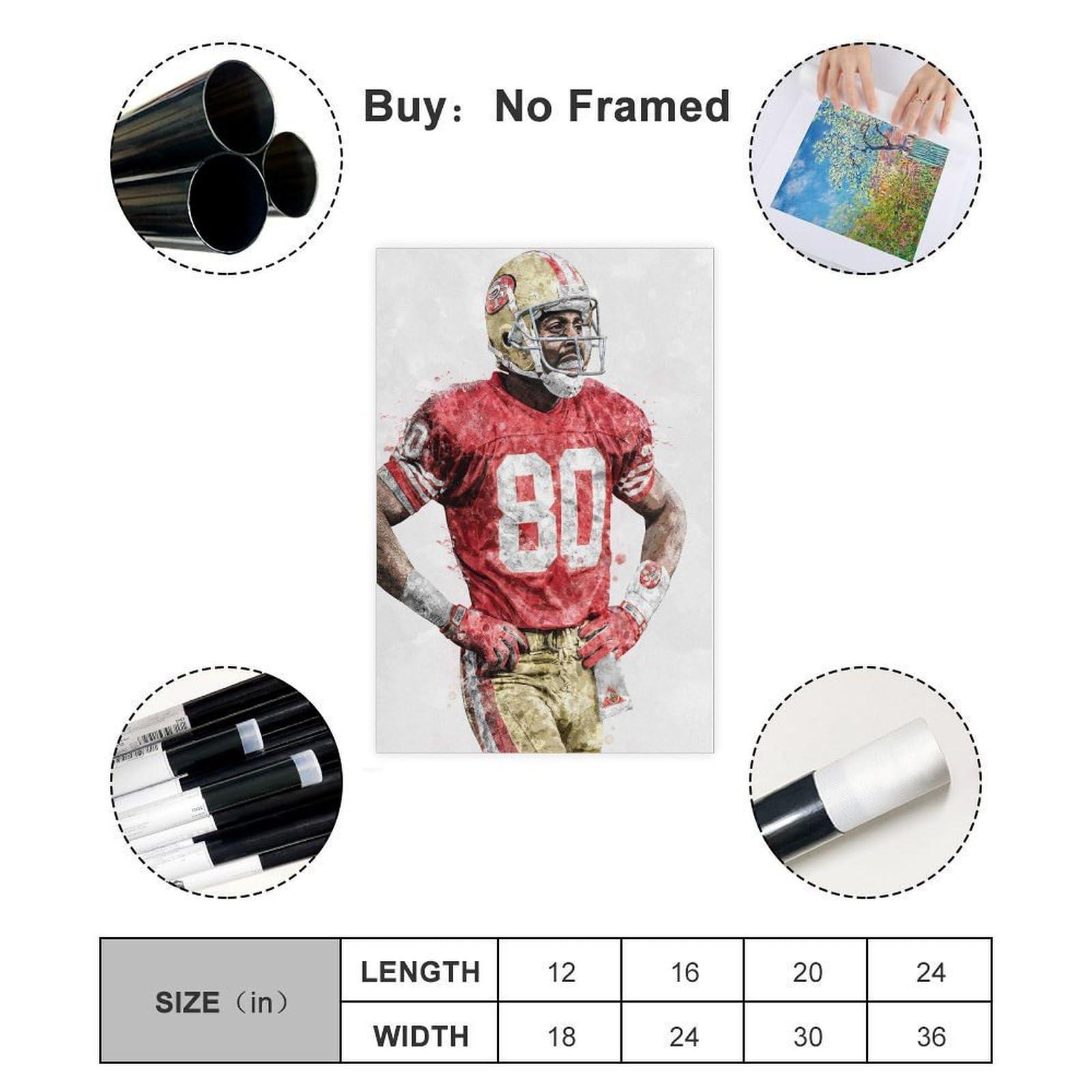 BIVVI BIVVI Jerry Rice Canvas Poster Wall Art Decor Print Picture Paintings for Living Room Bedroom Decoration Unframe: Unframe:12x18inch(30x45cm)