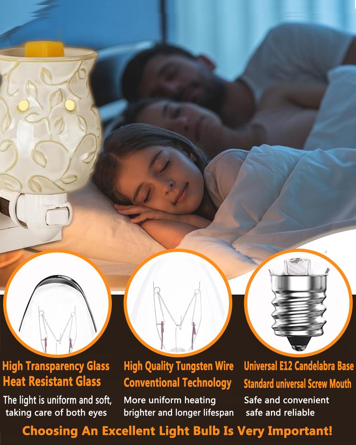 Snnalosses Snnalosses Wax Warmer Bulbs-15 Watt Bulbs for Scentsy Wax Warmer- C7 Replacement Bulbs for Plug in Wax Diffuser,Salt Lamp Bulbs for Himalayan Salt Lamp,Dimmable- Warm White,15 Packs