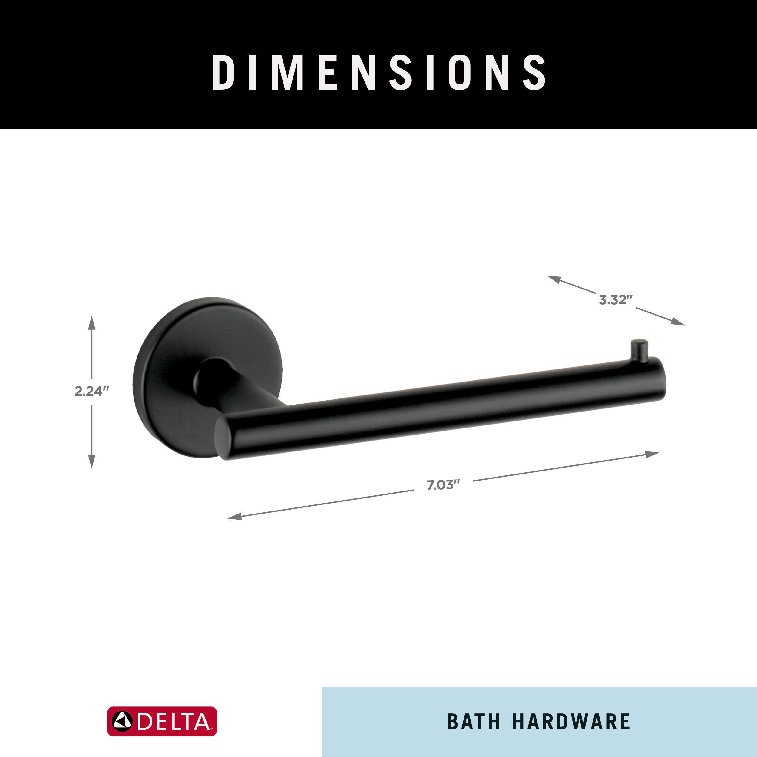 DELTA FAUCET Delta Trinsic (1-Pack) Toilet Paper Holder Matte Black Tissue Roll Holder for Bathroom Organization and Storage Single Post Toilet Tissue Holder Wall Bathroom Accessories 75950-BL