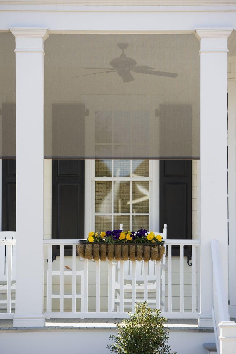 First Rate Blinds Cordless Solar Shades 5% Openness 48 to 53 7/8 Wide x 24 to 108 High, Motorization, Valance, and Outdoor Options Available, Charcoal