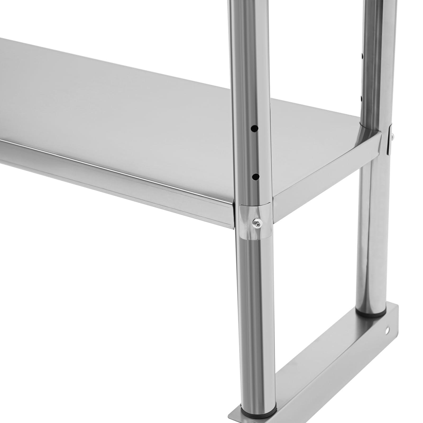 Hanmorfarbi Hanmorfarbi Metal Shelving Heavy Duty Storage Shelves Stainless Steel Storage Racks and Shelving,2 Tier Shelving Units and Storage,176lbs Bakers Rack with Storage,Adjustable Height (12 * 71 * 24in)