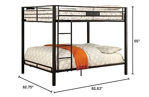 Furniture of America Furniture of America Rivell Metal Queen over Queen Bunk Bed in Black