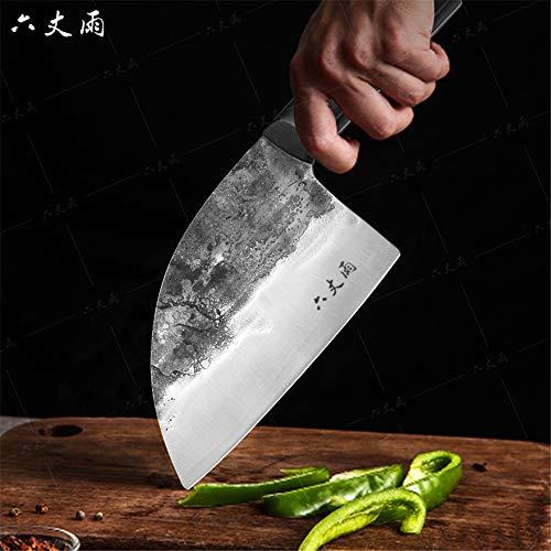 LIUZHANGYU Professional Chinese Traditional Forged Butcher Knife Chef Knife Kitchen Knife Sharp Blade Cleaver Slicer Full Tang Slaughtering Knife Chef's Meat Cleaver High Manganese Steel Hardness Forged Manual K