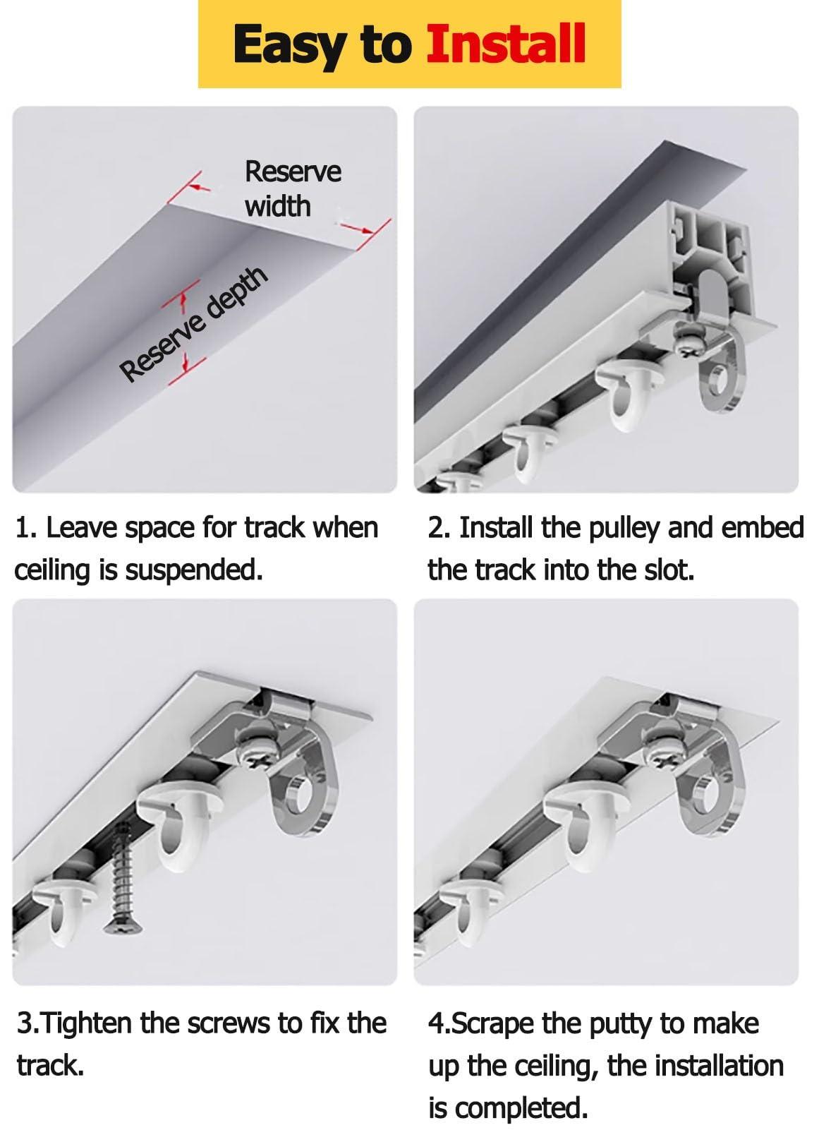 YXXSDP Room Divider Curtains Track, Flexible Cuttable Ceiling Track System/Area Privacy & Partition Bendable Rod, with Mute Rollers, for Homes Hotels Shower Classrooms (Size : 1.5m/4.9ft)