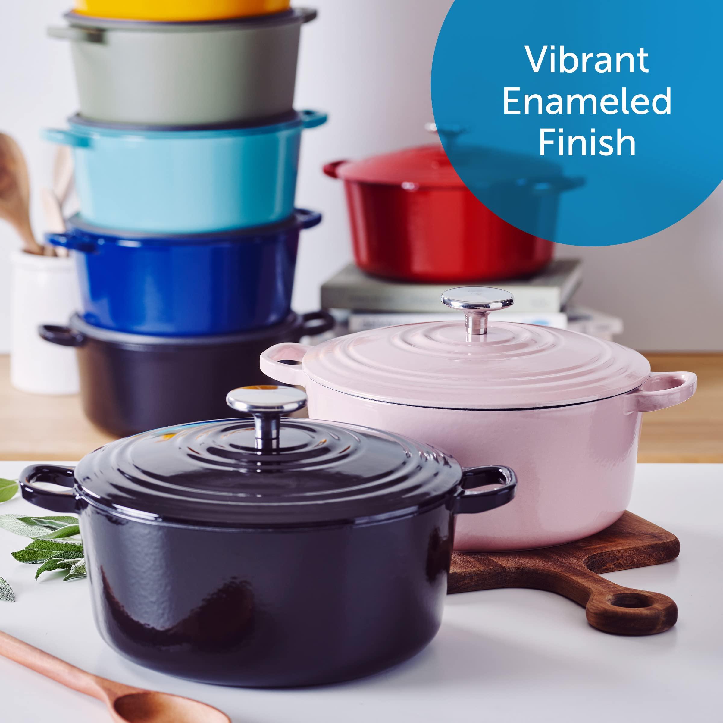 BK BK Bourgogne Enameled Cast Iron Induction 4.4QT Nonstick Dutch Oven, PFAS Free, Dishwasher Safe, Jet Black