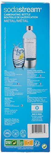 SodaStream sodastream 1L Classic Metal Carbonating Bottle, Single, Stainless Steel