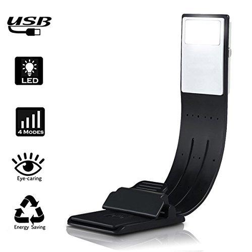 Ytuomzi Ytuomzi Book Light, LED Reading Lamp USB Rechargeable Flexible Night Light 4 Level Brightness 360Adjustable Clip on Work/Desk/Bed Lights for Amazon Kindle/eBook Reader/Book/iPad