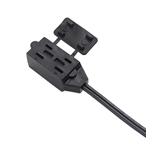 Cable Matters [UL Listed] Cable Matters 2-Pack 16 AWG 2 Prong Extension Cord 10 ft, 13A 3-Outlet Extension Cords with Tamper Guard, 13 Amp, 1625 Watts, Black
